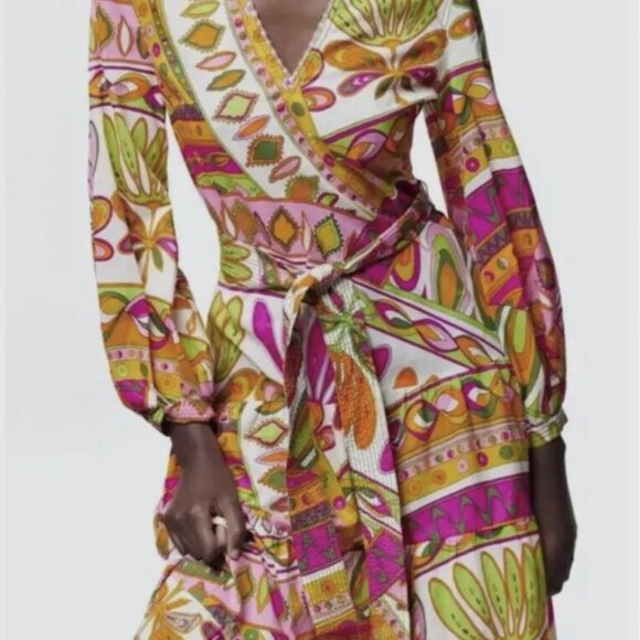 NEW ZARA NEW COLLECTION Printed Midi Dress 8252/254 Floral Tiered Ruffle S 4 6 - Picture 1 of 7